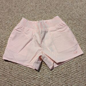 Vineyard Vines Performance Harbor Shorts Girls Size 5 Pink White Stripes Pockets